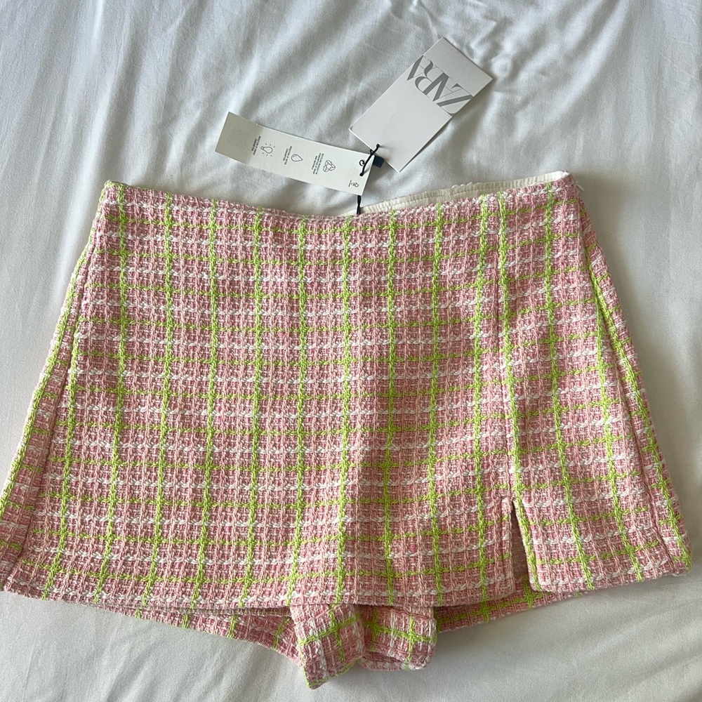 Zara Textured Tweed Shorts/Skort